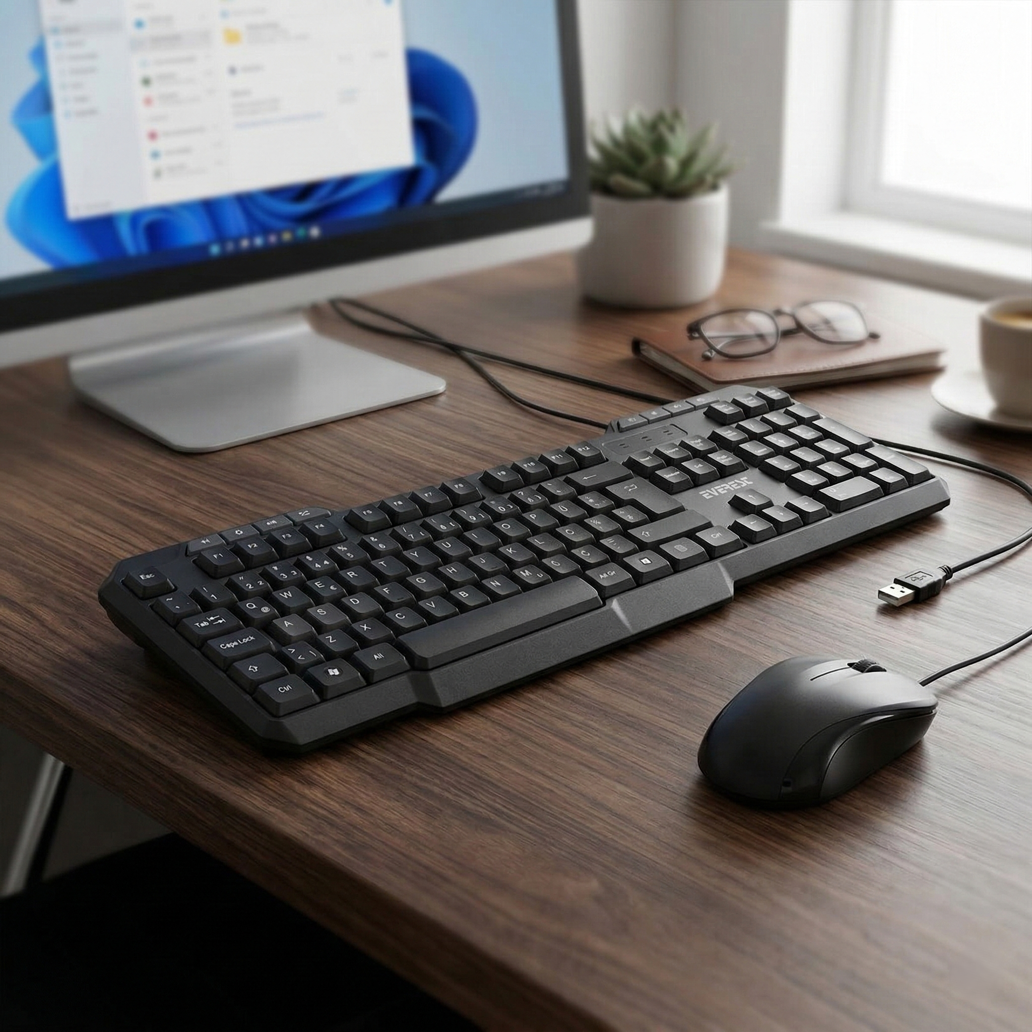 Mouse Seti USB Kablolu Q Klavye ve Mouse Seti 1200 DPI | Global İthalat